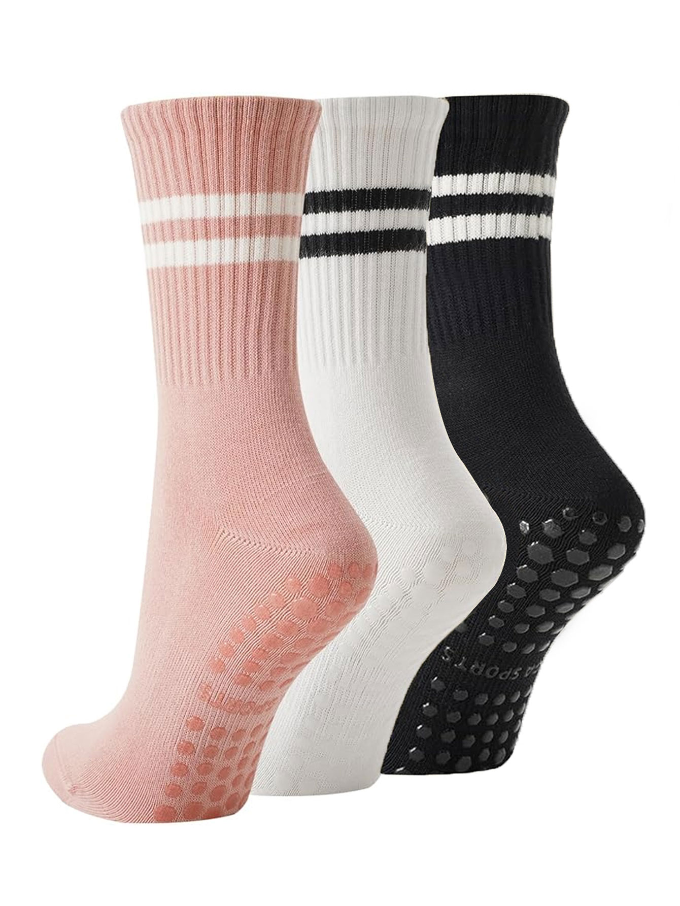 Medias Para Pilates Y Yoga - 3켤레의 요가 양말, 미끄럼 방지 전문
