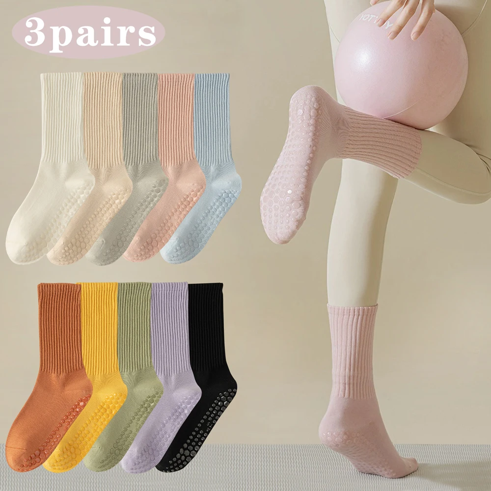 Medias Para Pilates Y Yoga - 면 소재의 미끄럼 방지 요가 양말
